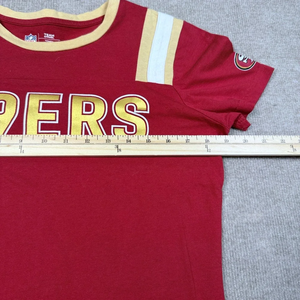 NFL Team Apparel San Francisco 49ers Red Gold Graphic T-Shirt Womens Medium